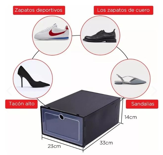 pack 6 organizadores de zapatos apilables